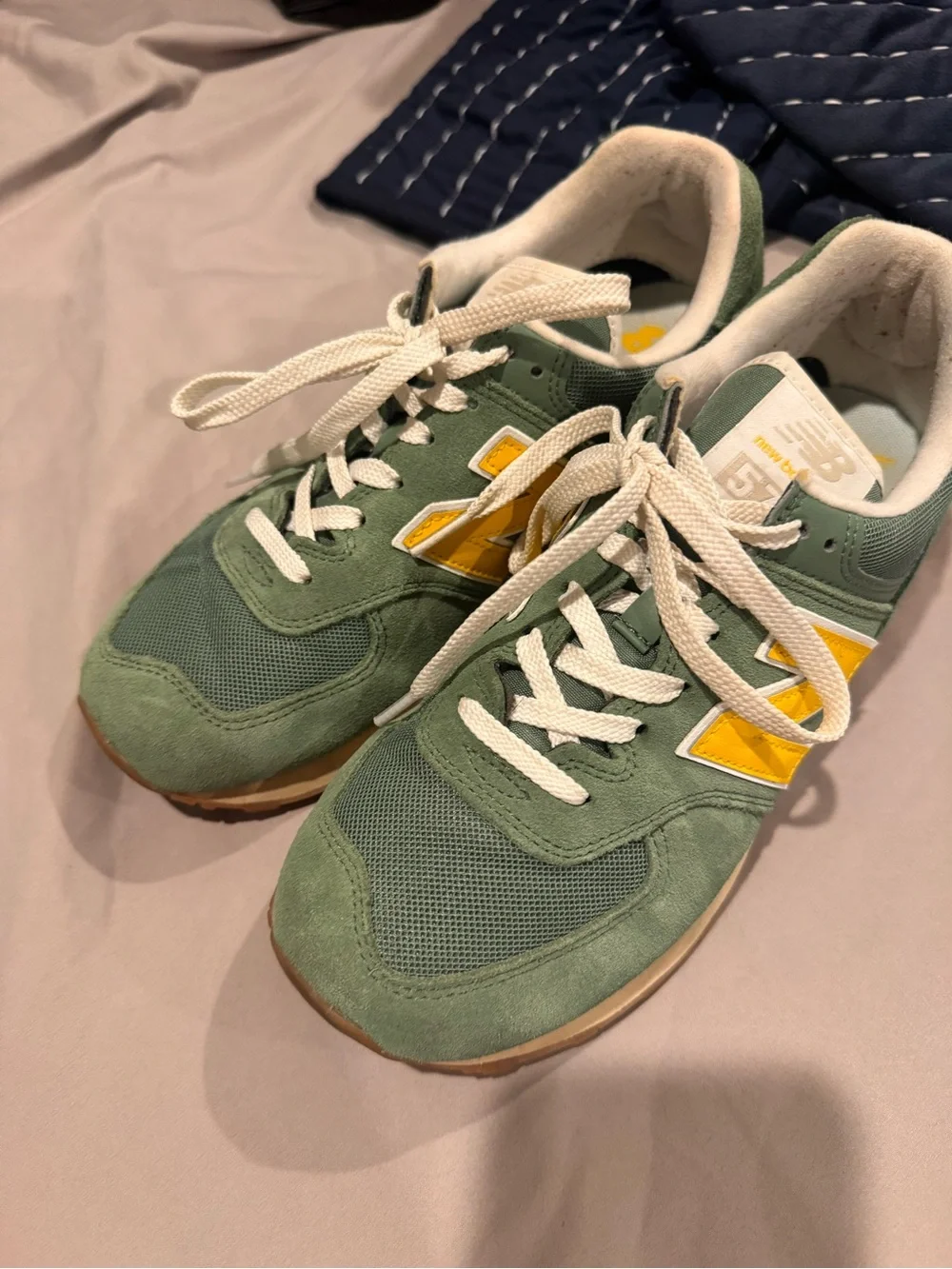 New Balance Green & Yellow Retro Runner - Picture 2 of 8